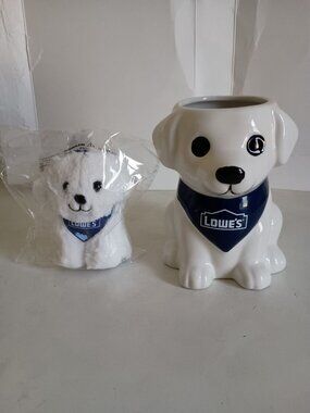 NEW 2026 My Lowe’s Rewards ceramic puppy planter and plush dog keychain